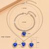 Full Diamond Crystal Jewelry Set Heart of The Ocean Three-piece Necklace Earrings Bracelet