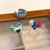 Boho Cute Romantic Macaron Color Love Heart Enamel Opening Rings for Women Charm Trendy Personality Y2K Finger Jewelry Girl Gift