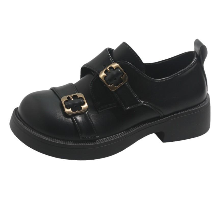 Autumn College Style Small Leather Shoes Women's New Round Head Thick Heel Platform Mary Jane Shoes