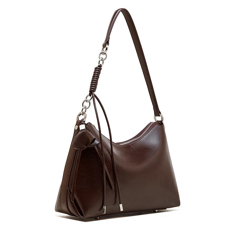 Hifashion Cowhide Genuine Leather Hobo Shoulder Bags For Women 2025 Luxury Designer Crossbody Purse Half Moon Ladies Handbags