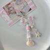 Elegant Shells Pearls Pendant Strap Chic Marine Inspired Keychain Pendant Phone Strap Charm for Purses and Handbags