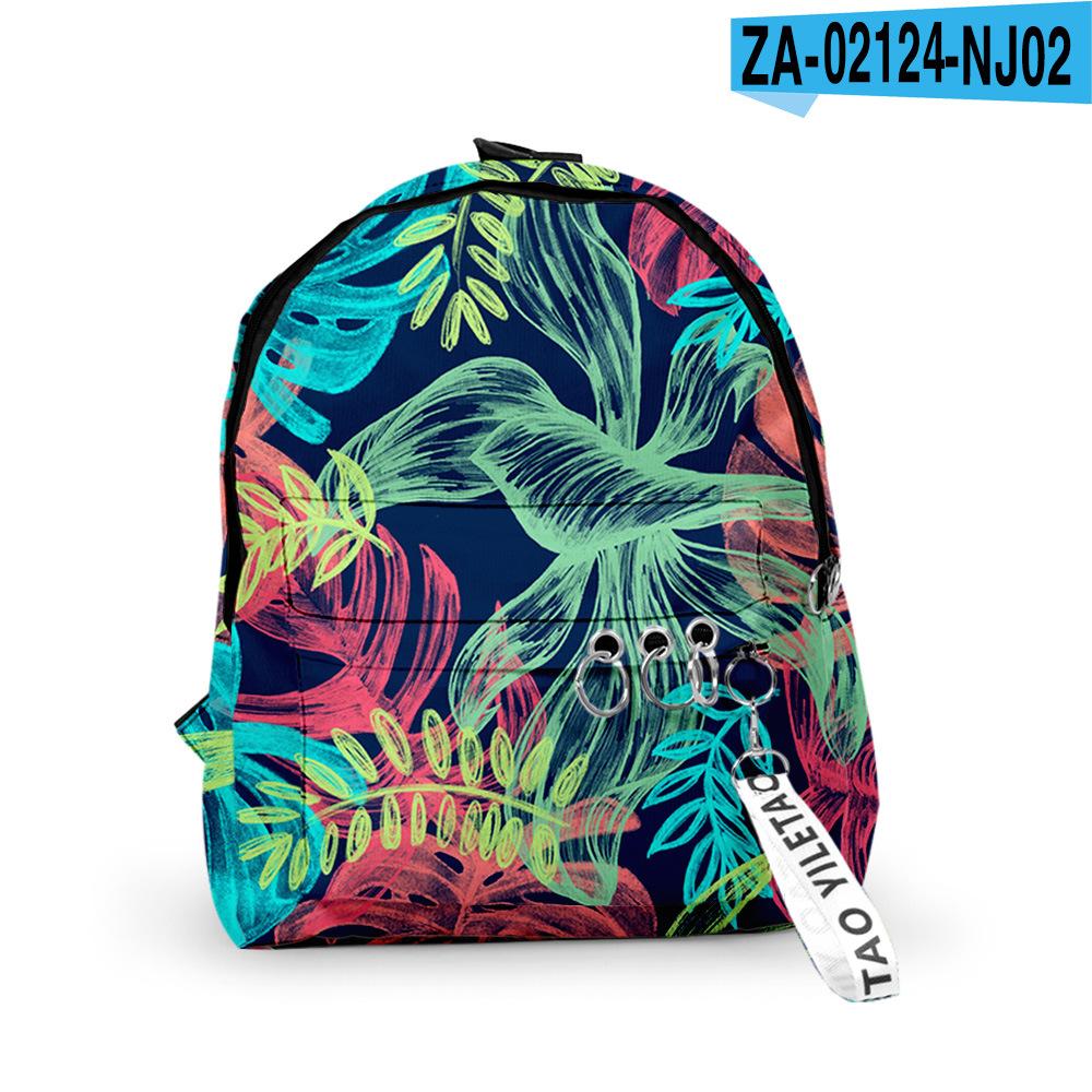 Classic Popular Leaf pattern Backpacks Boys/Girls pupil School Bags 3D Print Keychains Oxford Waterproof Cute Small Backpacks