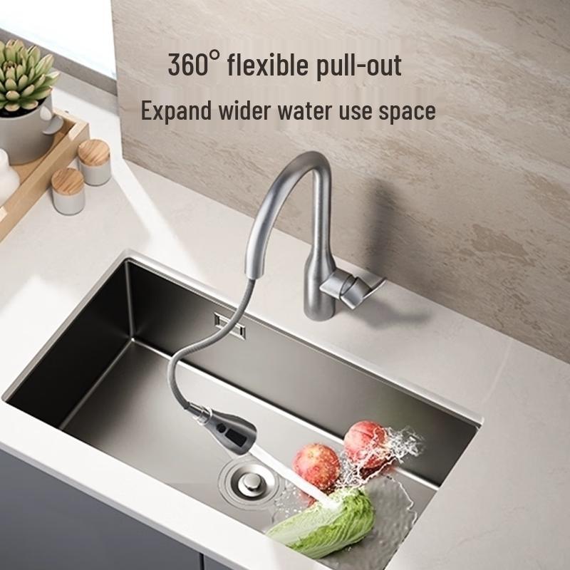 Jomoo Gun Grey Brushed Kitchen Faucet