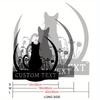 Unique Personalized Metal Sign Two Cats Flowers Moon Wedding New Year Valentine Christmas Mardi Gras