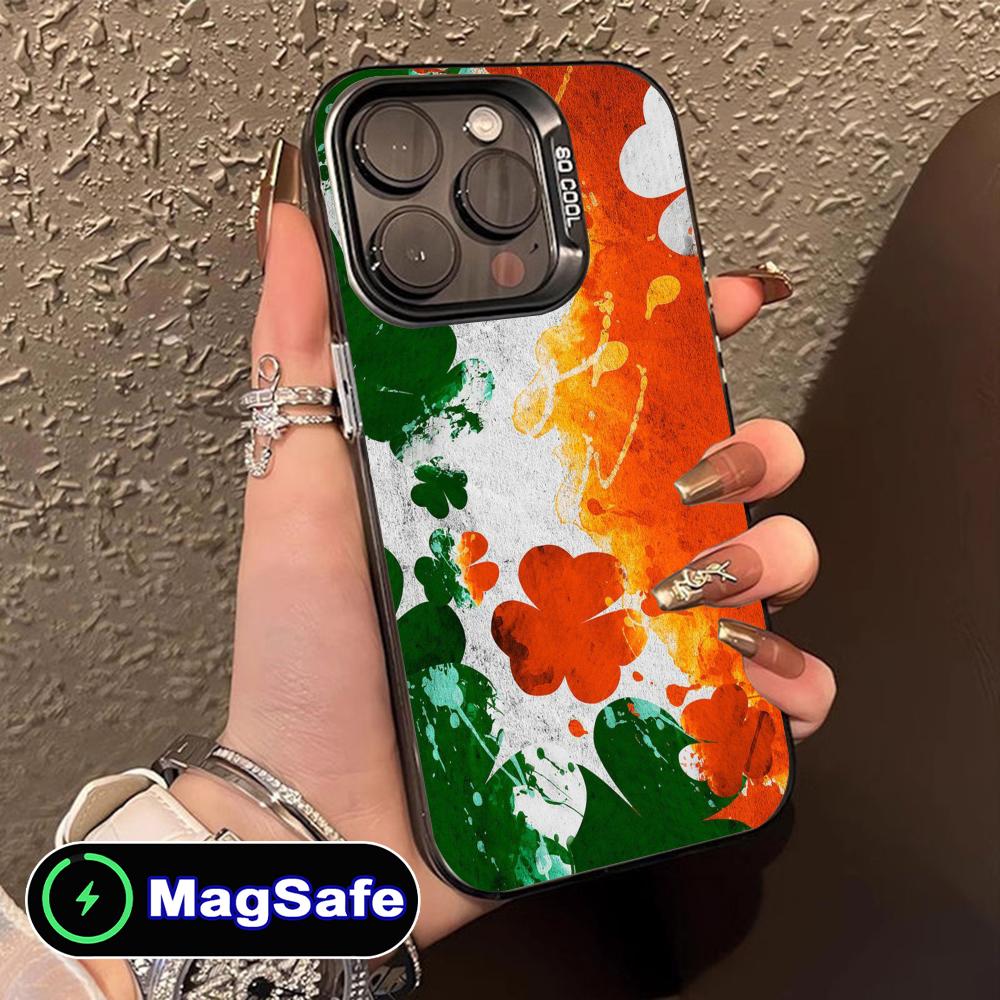 Coque de téléphone portable pour la Saint-Patrick pour iPhone 17 16 15 14 13 12 11 Air Pro Max Plus MagSafe Transparente Colorée Jolie