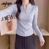 MJ STYLE Women's Half-Zip Quick-Dry Long Sleeve Sports Top