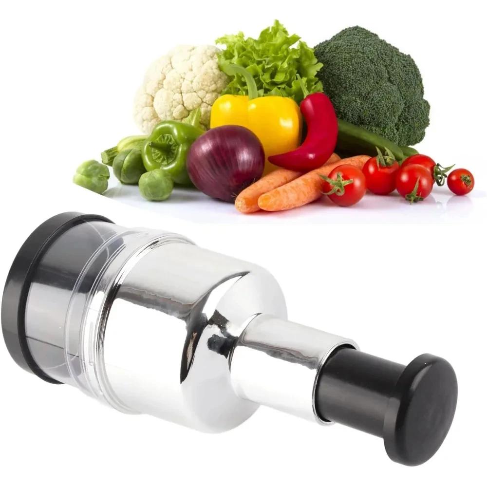 Stainless Steel Manual Hand Chopper Kitchen Tools Garlic Chopper Vegetable Slicer Mini Mincer Crusher for Garlic Ginger Herb Nut
