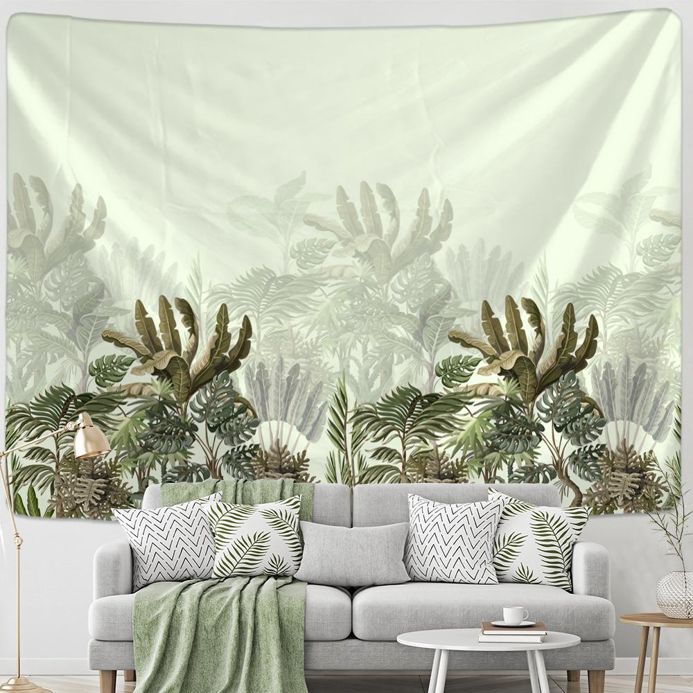 Tapiserie cu plante și animale tropicale agățat pe perete psihedelic peisaj misterios estetică camera de zi Decor de perete