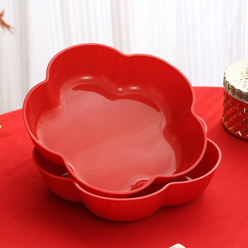 House Warming Fruit Plate Moving Into A New Home Living Room Plate Decoration Fruit Plate Red Wedding Special Candy Plate