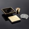 Floor Drains 10cm Square Shower Drain Brass Floor Drain Trap Waste Grate With Hair Strainer Bathroom Shower Accessories 811525