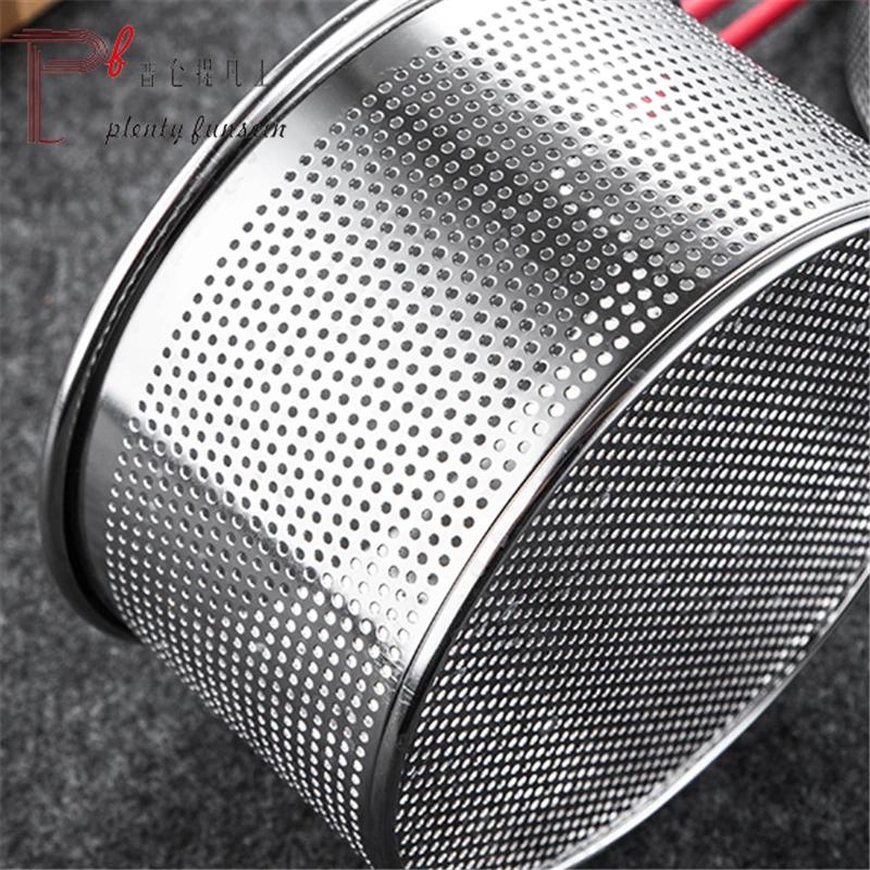 304 Stainless Steel Malatang Rice Noodle Colander Cooking Noodle Spoon Basket Oil Filter Frying Pan Frying Net