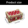 Zinc Alloy Jewelry Storage Box with Open Interior, Quiet Magnetic Closure, Blue Floral Motifs, and Gold-Tone Trim