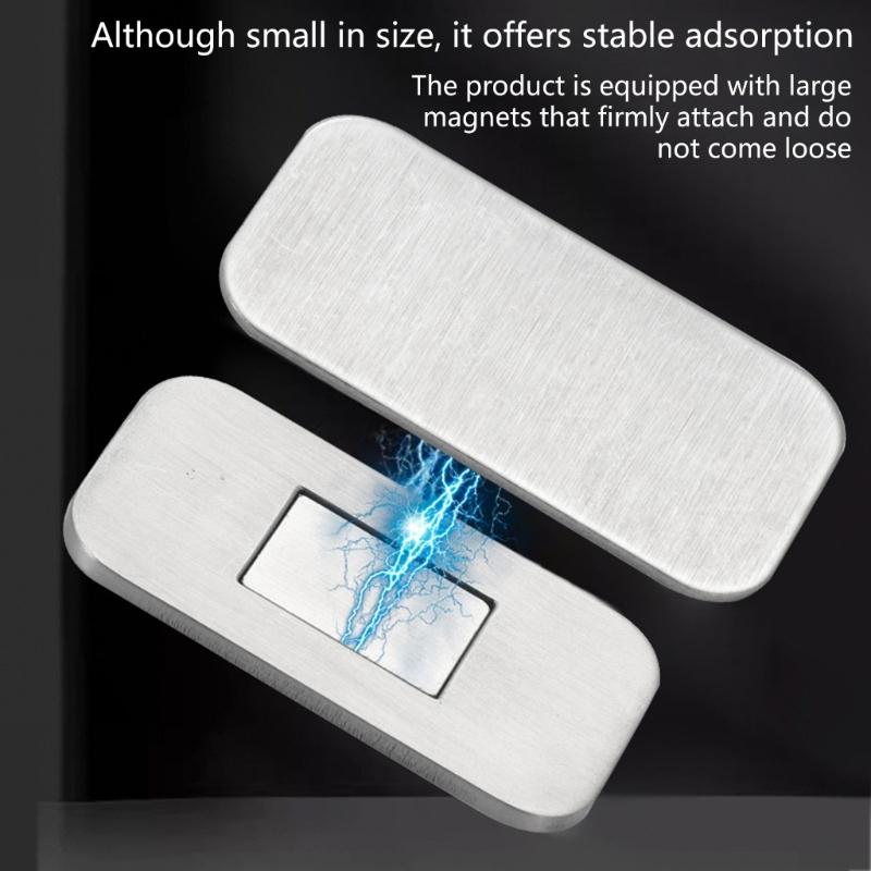 Durability Stainless Steel Door Stoppers for Cabinets Powerful Magnets Wardrobe Adhesive Mount Simple Setups