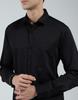 Monte Carlo Mens Solid Black Collar Neck Full Sleeve Shirt