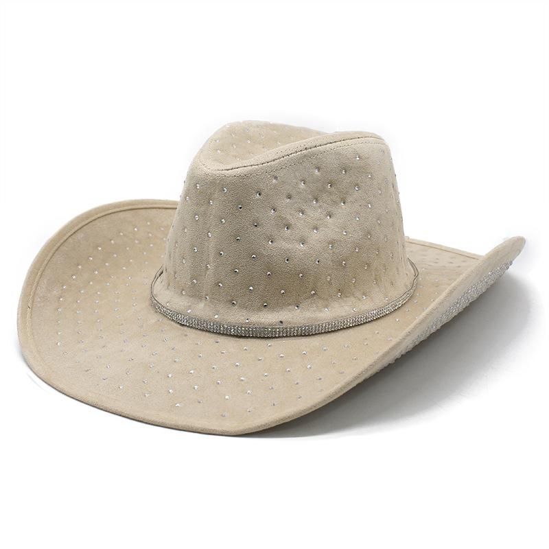 JYL TS DIY Beaded Cowboy Hat Unisex Tibetan Curved Brim Western  Hat