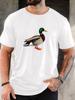 Mallard Duck Graphic Animal Print Unisexs Crew Neck Short Sleeve Tee Soft Summer Outdoor Daily Street Basic Casual Outfit Wear