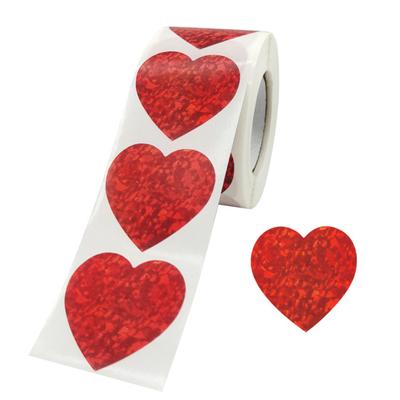 1 rotolo di adesivi a forma di cuore Adesivo romantico sigillato in carta patinata per San Valentino come regalo