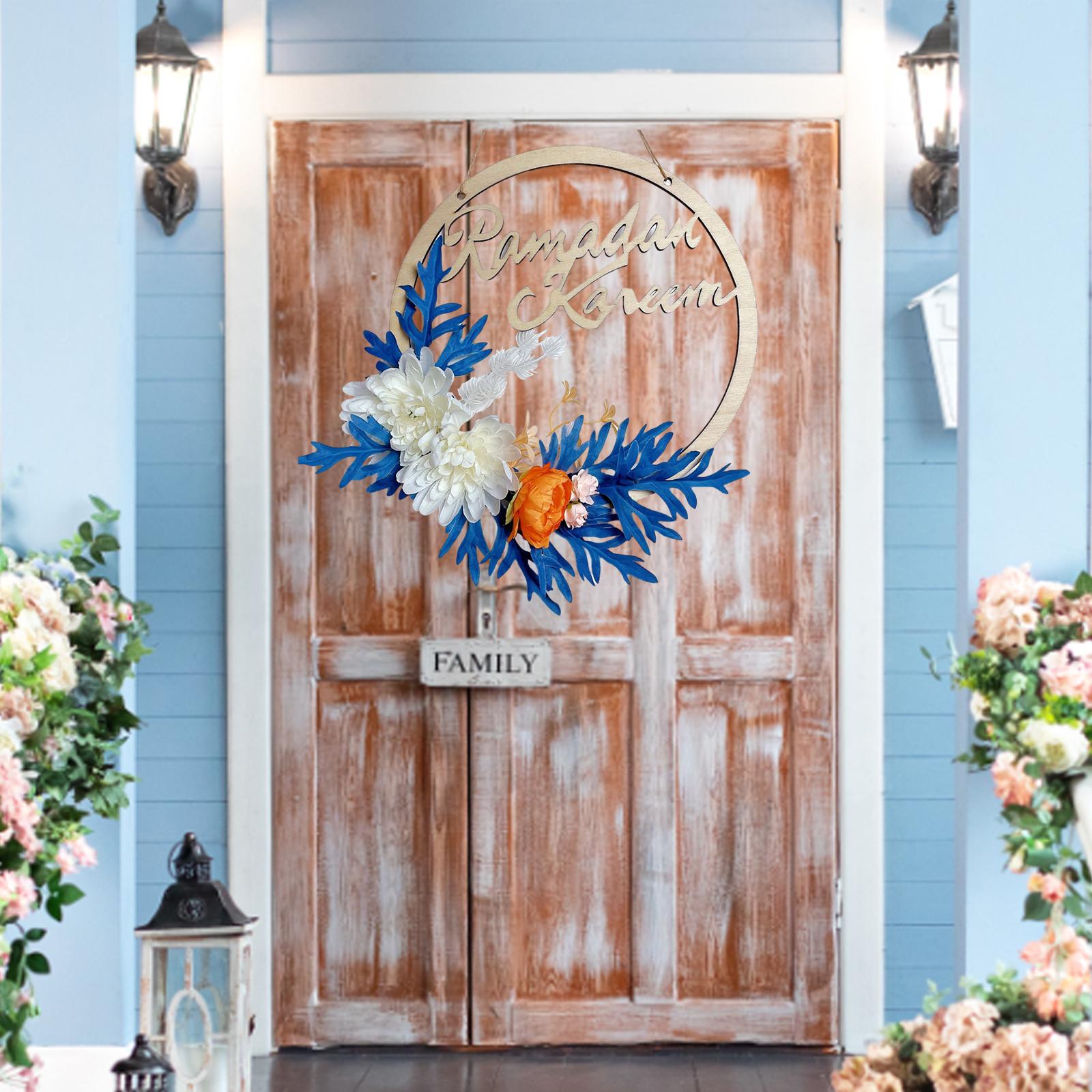 32см Белая Гидрангия Венок Капельки Украшения Деревянный Подвесной на Дверь Гирлянда Подвески China Mainland