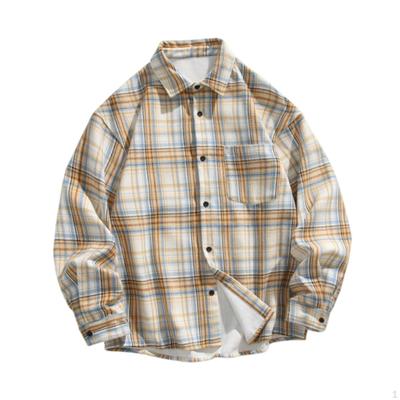 Button Down Casual Clothing Lounge with Pocket Plaid Shirt for Dating Outdoor