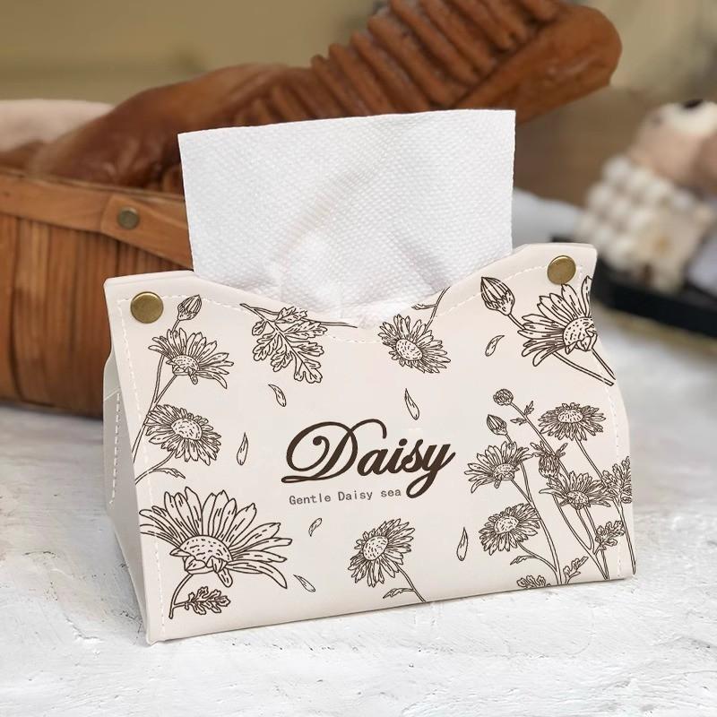 Modern Bamboo Leaf Ink Tissue Holder With Design For Home And Hotel Use