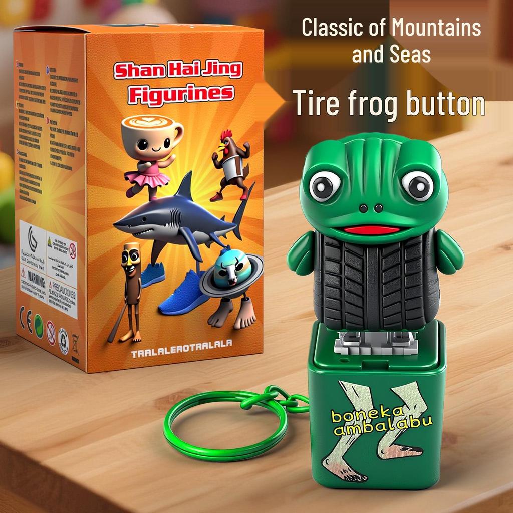 Shan Hai Jing Stickman Voice Flashing Keychain: Decompression Toy Blind Box