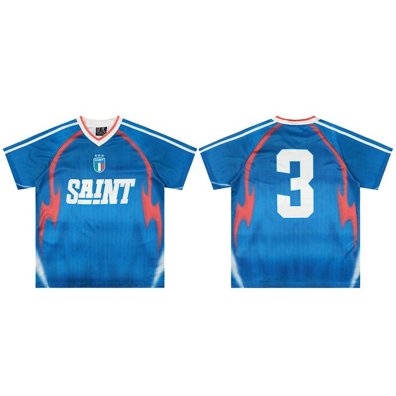Saint Baseball Jerseys T-shirt Short Sleeve Printed 88 Summer Men's Women's Street Trend Mesh Breathable Top Tee Shirts
