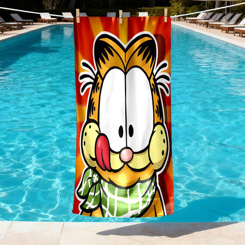 Garfield Print Beach Towel Design, Soft, Lightweight. for Home Bathroom, Spa, Pool, Yoga, Surfing, Camping, Gift for Family, Friend
