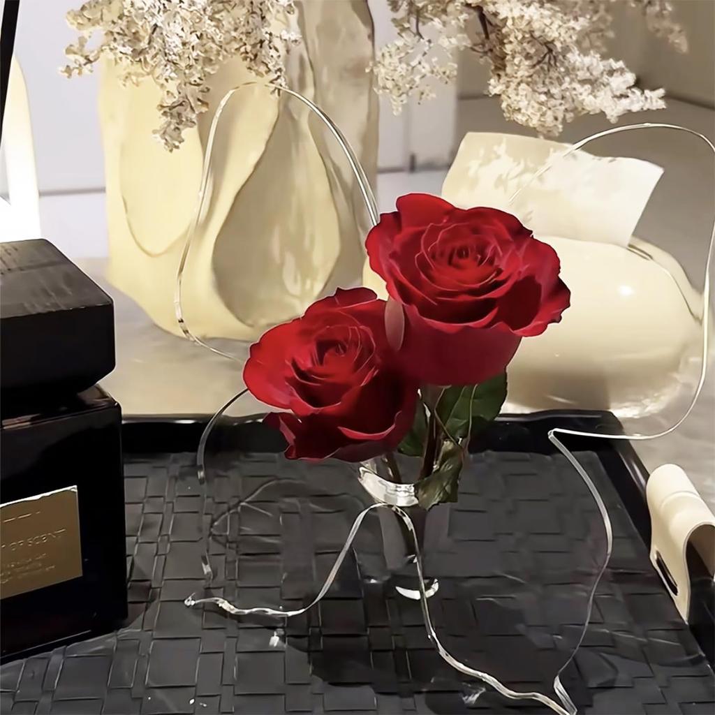 Creative Clear Butterfly Frame Vase Minimalist Decorative Vase Holder for Wedding Home Table Bookshelf Unique Gift for Women