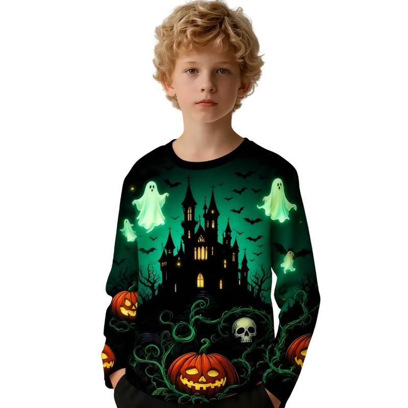 Summer Children's 3D Printed Long Sleeve T-Shirt Fashion Versatile Breathable Trend Casual