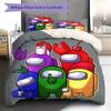 Among Us Pattern Bedding,Quilt Set Quilt Cover Pillowcase Home Birthday Gift (1 * Duvet Cover + 2 * Pillowcase, Without Core)