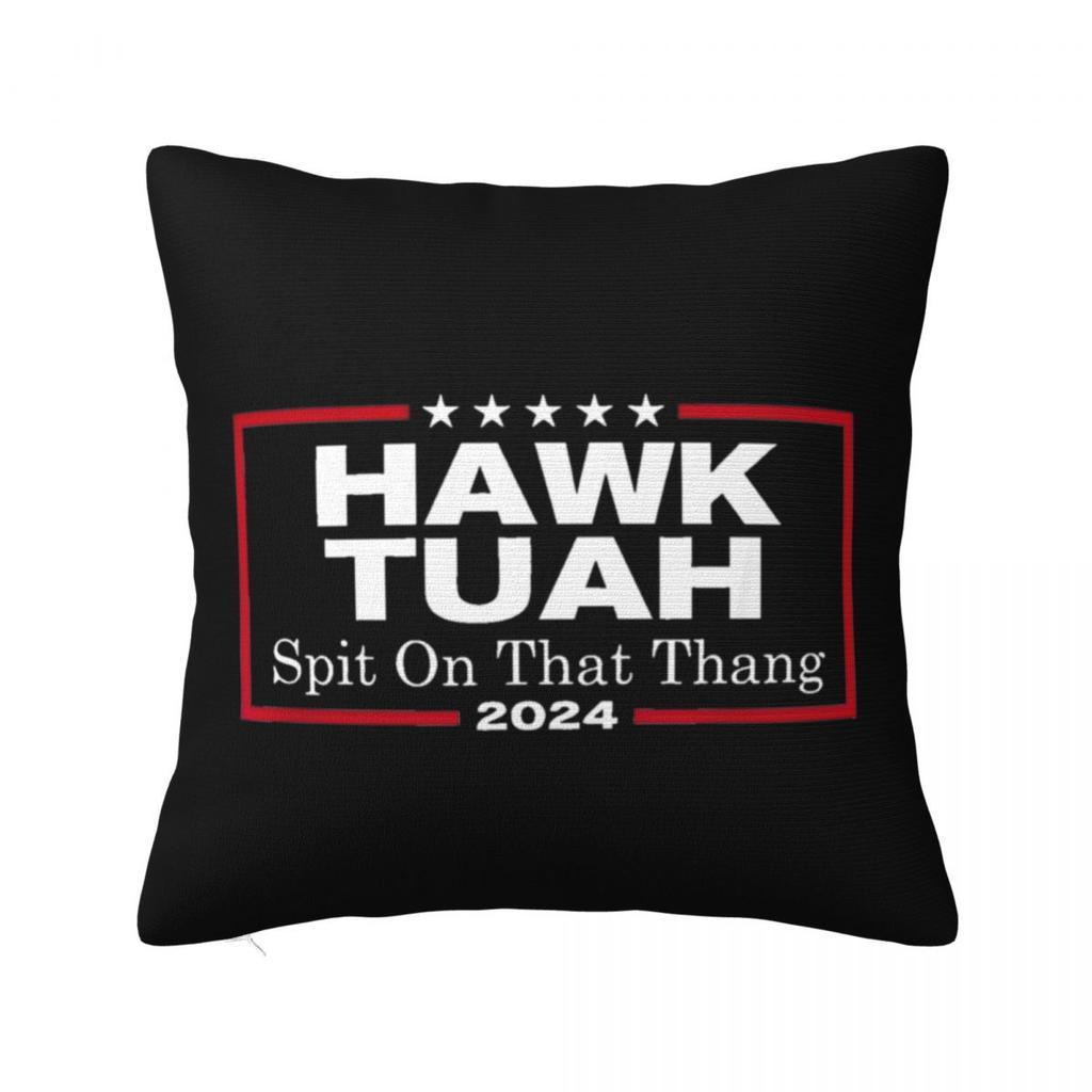 Hawk Tuah Spuug Op Dat Ding 2024 Kussensloop Grappige Meme Kussenhoezen Mode Rits Decor Kussenhoes voor Huis 45x45cm