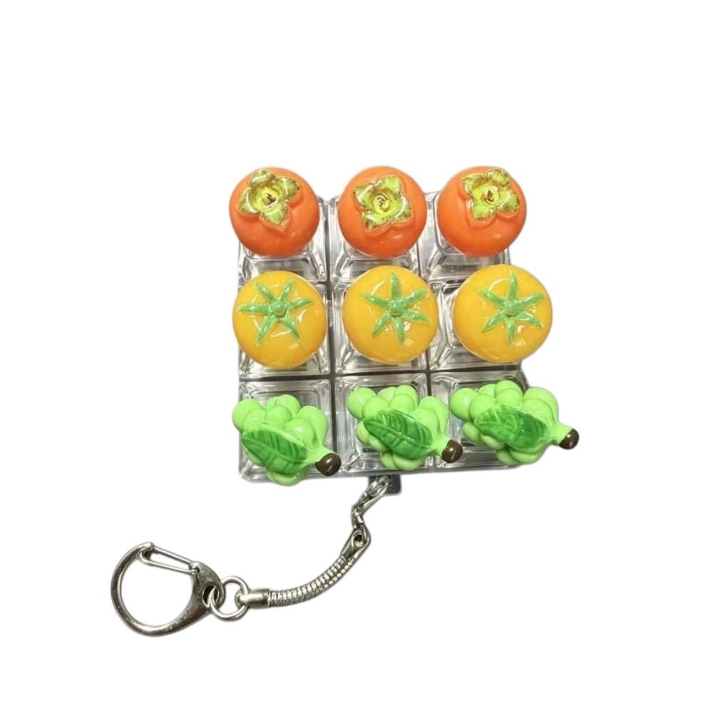 Cute Design Fruit Decompression Button Toy Transparent Dual-Tone Keyboard Keychain  Children's Bag