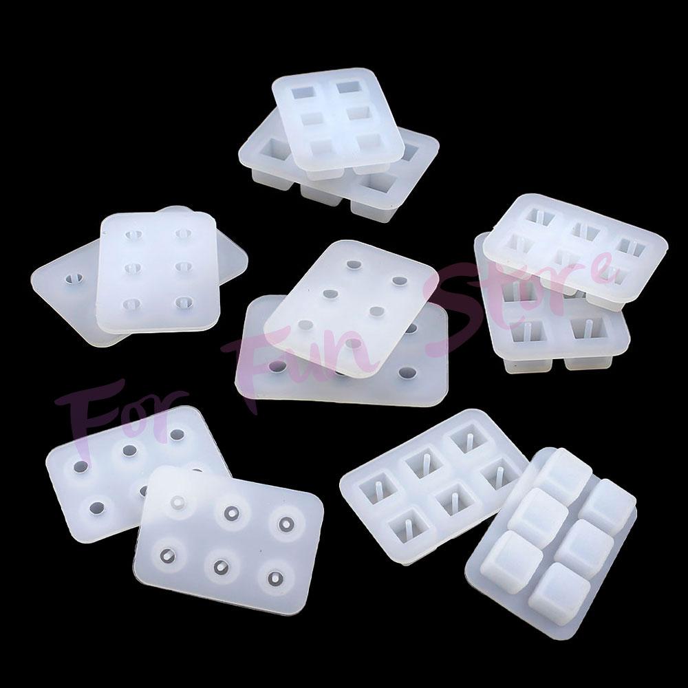 For Fun 10/8MM Bead Silicone Molds Earrings Pendant With Holes Resin Mold Cube Ball Mould DIY Jewelry Making Necklace Bracelet