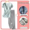 Maternity Short-Sleeve Pajama Set for Nursing and Postpartum Care