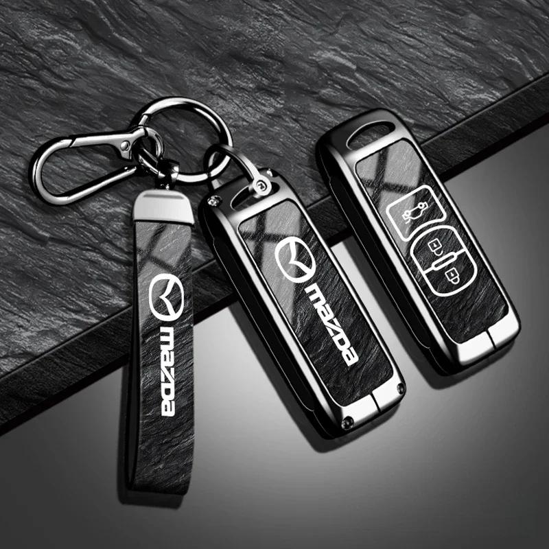 Leather car key cover key case for Mazda 2 3 6 CX3 CX5 CX8 CX30 CX-5 CX-30 CX-8 CX-3 CX4 MX-5 BT50 BT-50 Atenza Axela Shell Bag W4