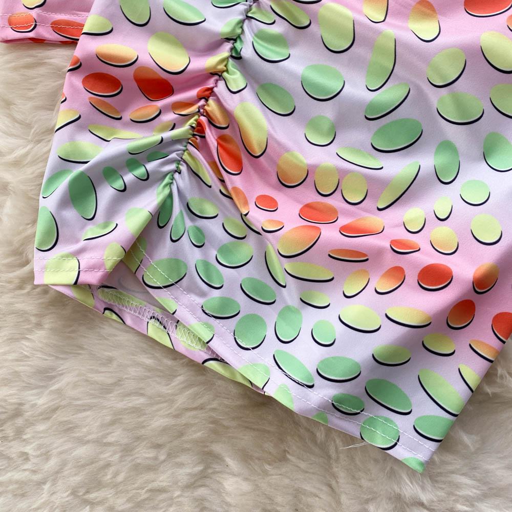 European And American Spring And Summer Sexy Print Suit Fashion Slim Shirt Wrinkled Hip Wrap Skirt Two Piece Suit Fashion