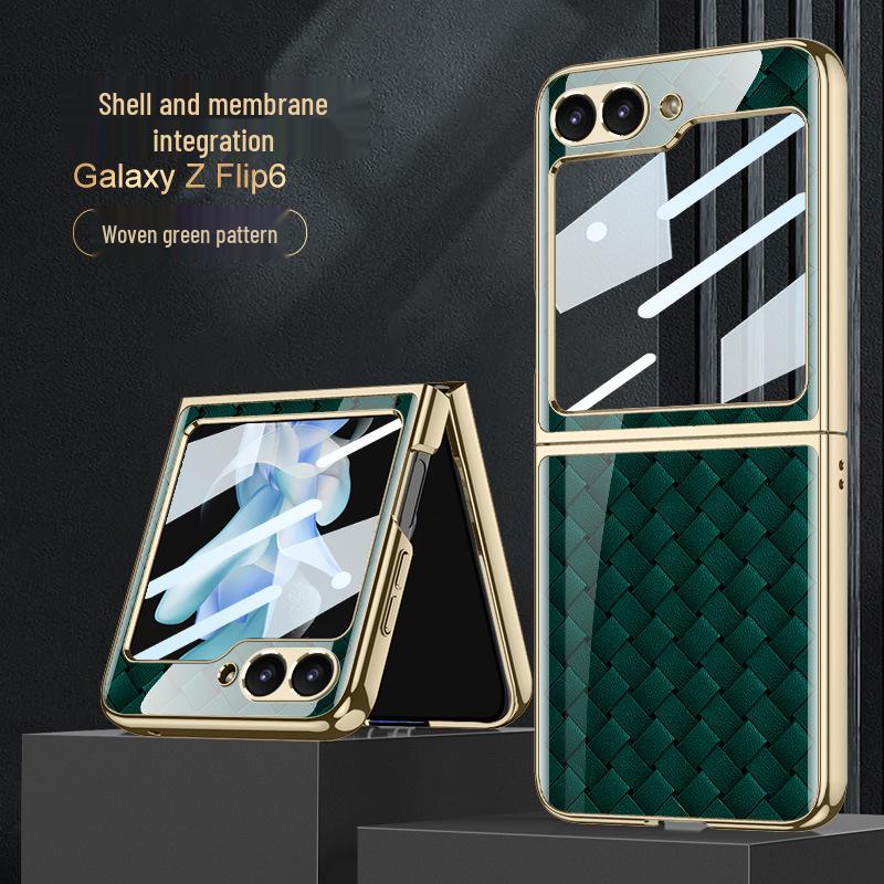 Samsung Z Flip6 Foldable Phone Case: Lightweight Glass Electroplating PC Hard Shell with Bare Metal Feel by GKK