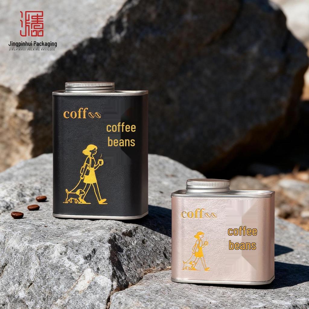 Barattolo Ermetico per Caffè con Valvola Unidirezionale per Chicchi, Noci e Polvere – Latta per Alimenti