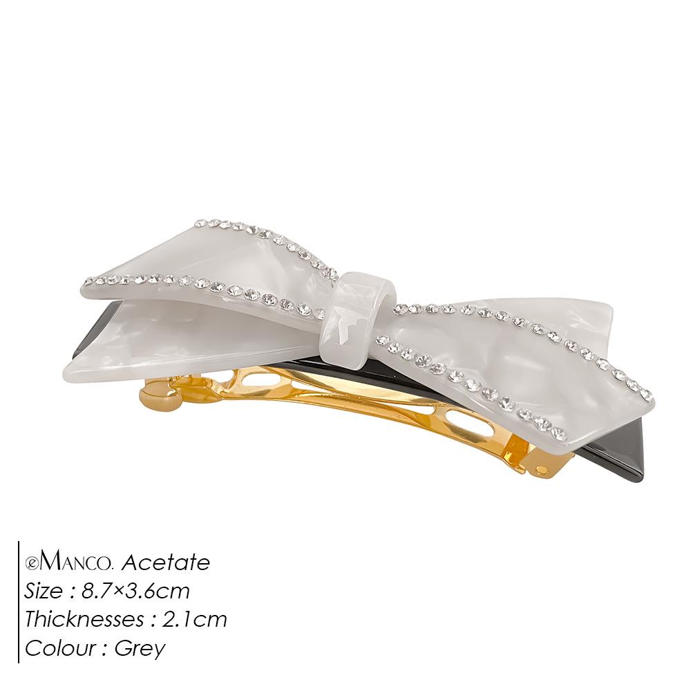 eManco French Retro Bow Hair Clip Women’s Elegant Luxury Acetate Claw Clip