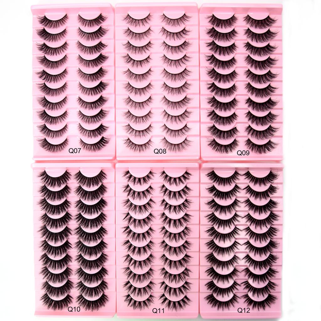 10 Pairs Eyelashes Natural Long 3D Mink Lashes Fluffy Volume Mink False Eyelashes Cruelty Free Wispy Lashes Makeup