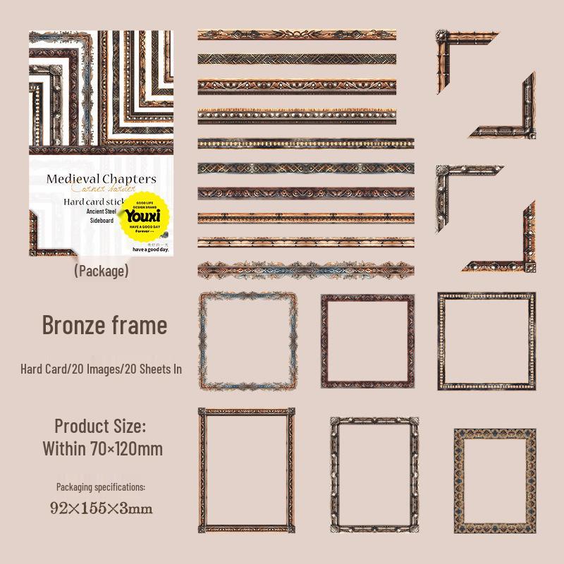 Красивый День Средневековые Наклейки для Главы: 6 стилей, 20 винтажных листов