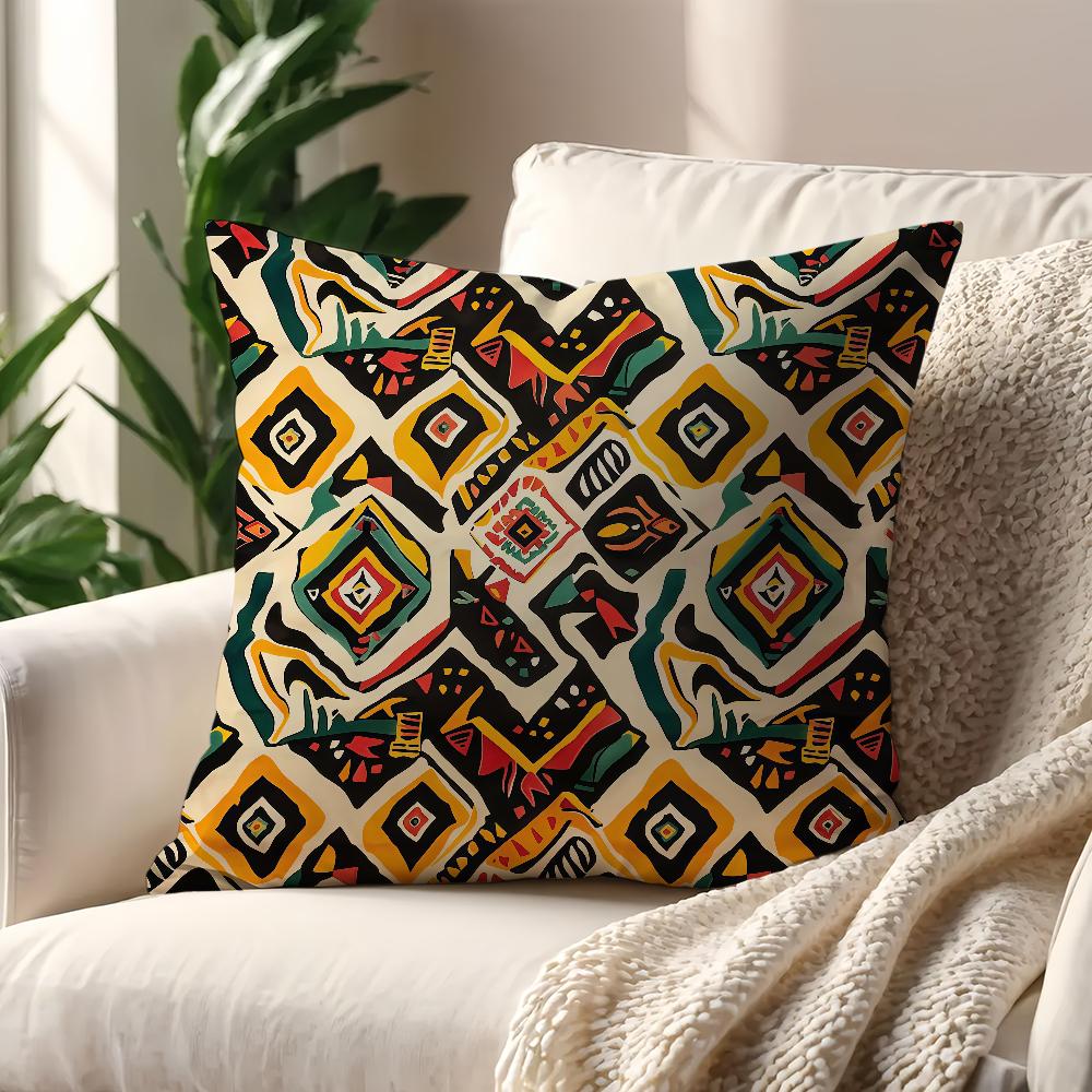 Tropical Ethnic Geometric Cushion Cover Best Home Office Coffee Pillow Sofa Printing Decoration Room Shop Car Nordic Simplicity