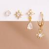 New Arrival Stainless Steel Crystal Zirconia Star Earrings Set For Women Girls Teens Temperament Stud Earrings Lady Jewelry Gift