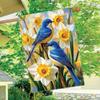 1pc Bluebird Narcissus Spring Garden Flag_4 (1)  Garden Decoration Double-sided, Home, Yard Decoration, Outdoor Decoration, Lawn Decoration, Flag Only