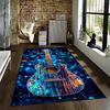 Colorful Guitar Pattern Carpet with Artistic Design and Boho Style Suitable for Use As an Anti-slip for Living Room Bedroom Sofas