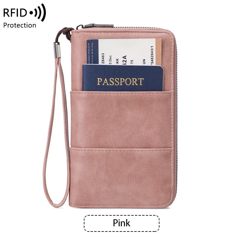 RFID Anti-Magnetic Zipper Passport Wallet: Multi-Function ID & Ticket Holder
