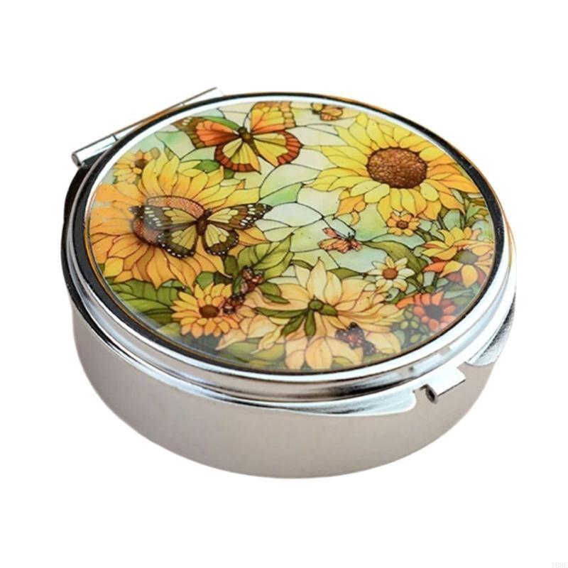 Portable Metal Jewelry Organiser With Mirror And Secure Closure For Travel Storage Container with Compartment Y08E