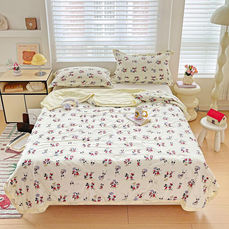 Class A Washed Cotton Soybean Fiber Gauze Quilt - Double Layer Summer Cool, Machine Washable