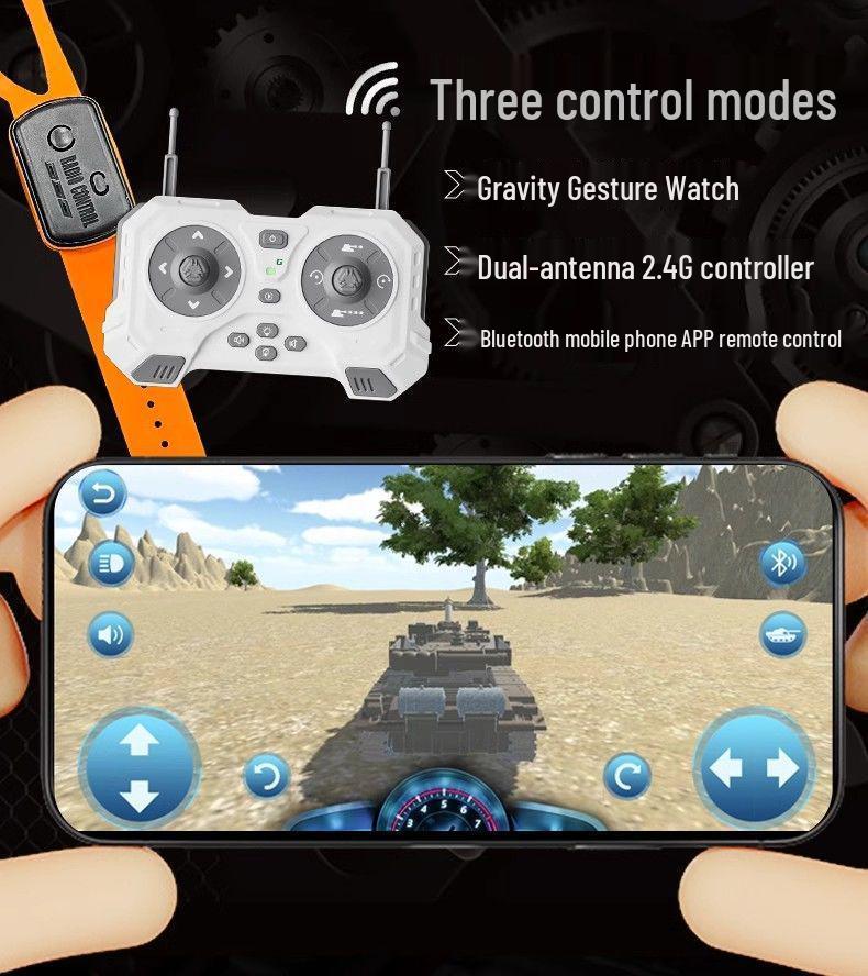 Rechargeable Action Remote Control Tank Car for Kids with Firing Cannon Model