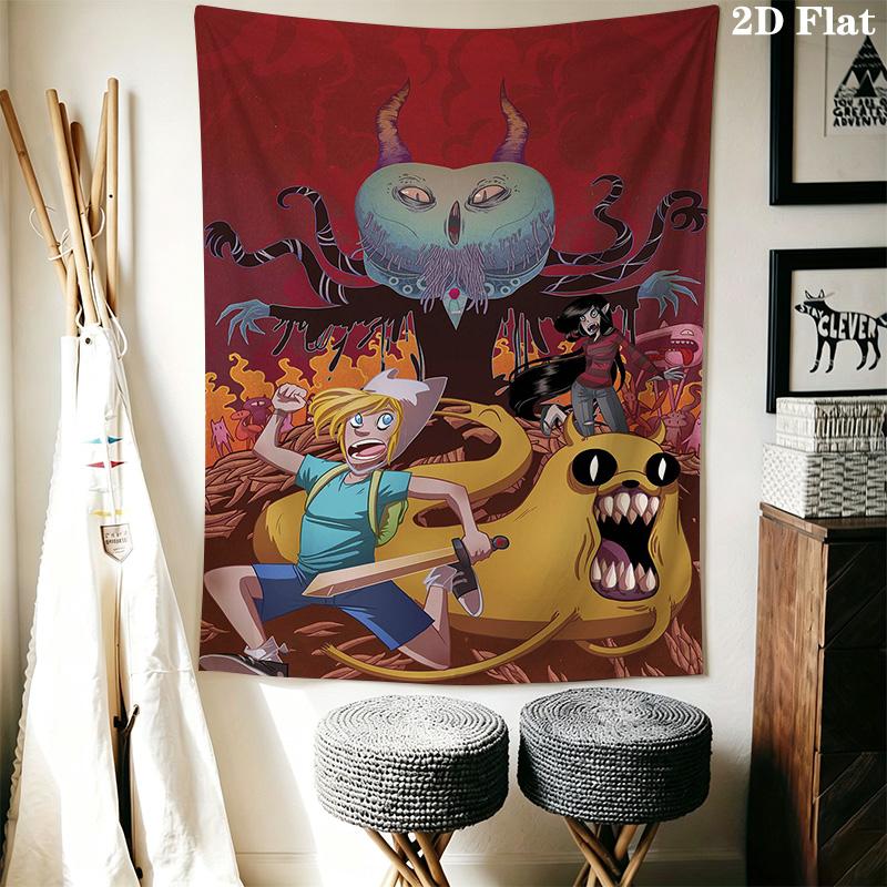 Adventure Time Pattern Home Decor Tapestry, Wall Hanging, Decorative RV Wall Cloth.MGT0918419